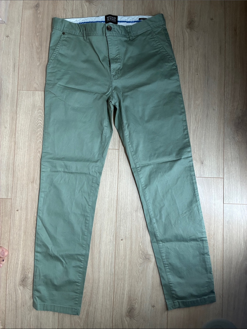 Scotch & Soda Men's Sage Green Chino Pants
